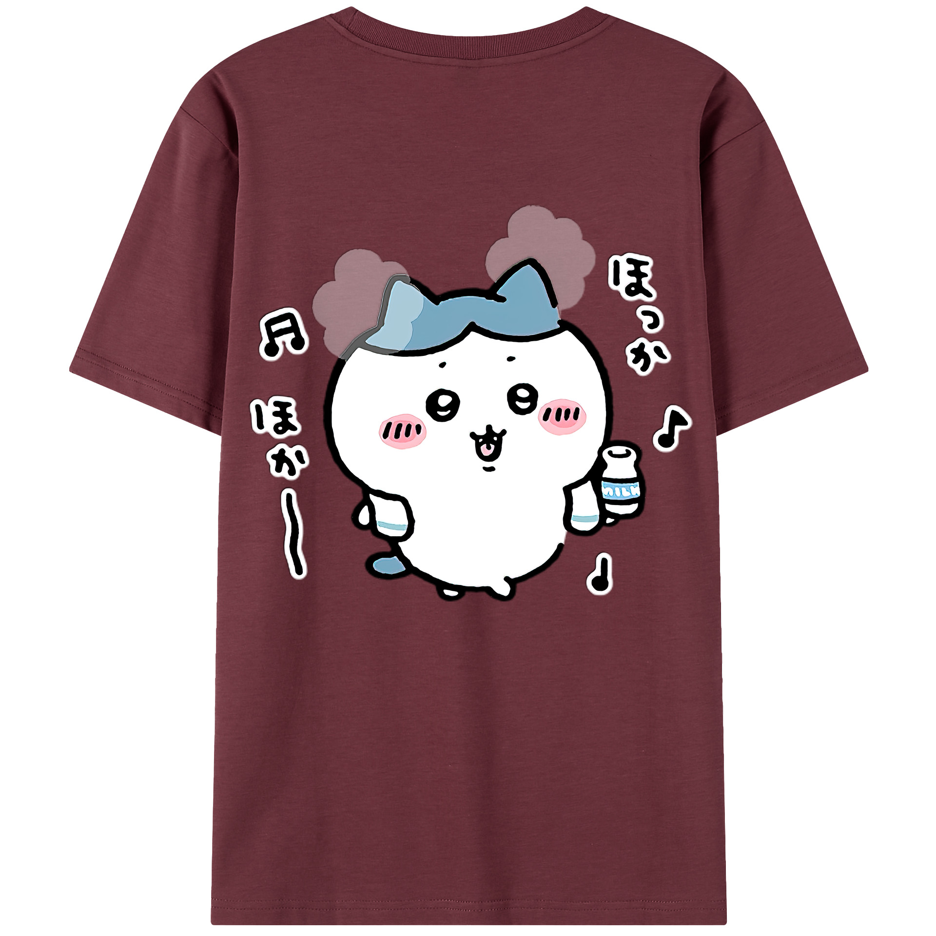 （画像用） ちいかわ ハチワレ Chii-kawa hachiware 綿100％半袖Tシャツ（背面プリント）